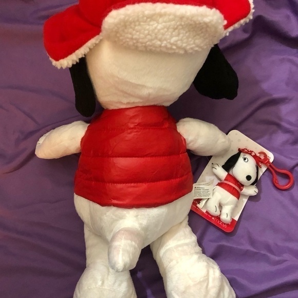 2015 Macy's Holiday Peanut's Snoopy Plush Stuffed Animal W/Sister Belle Clip 19” - Picture 6 of 12